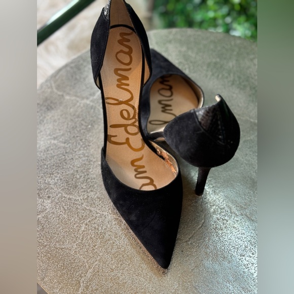 Black Suede Sam Edelman Delilah d’Orsay Pumps - Picture 6 of 9
